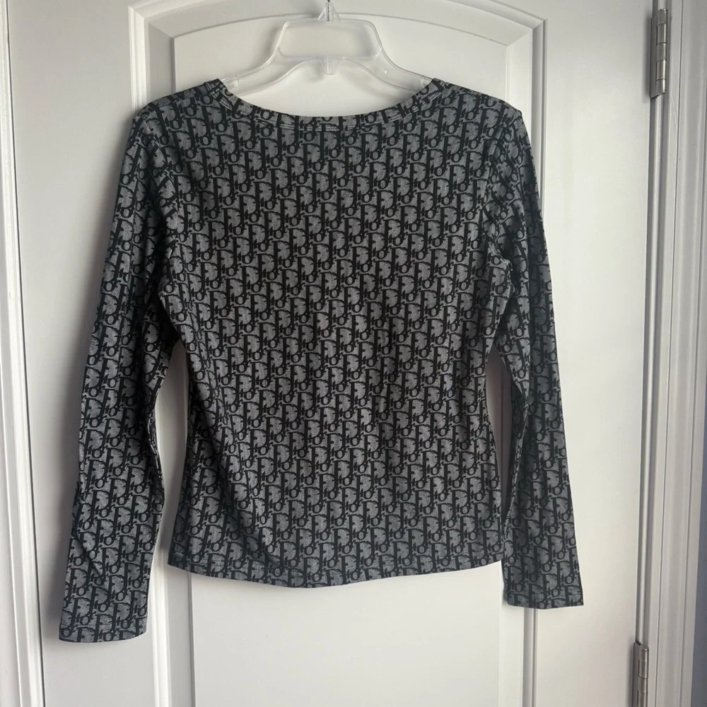 Dior Black and White Fitted Long Sleeve Top Size 44 NWT - Picture 5 of 6